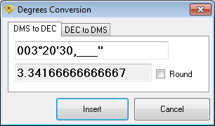 Degrees conversion - DMS to decimal