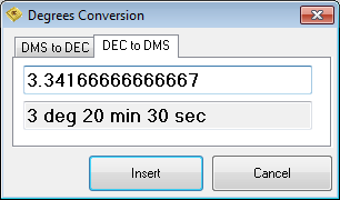 Degrees conversion - Decimal to DMS